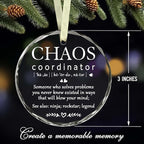BSQUIELE Chaos Coordinator Ornament - Gifts for Coworker - Thank You Gifts for Women, Boss, Coworker, Teacher, Mom, Office Appreciation Gift - Christmas Decorations - Ceramic Ornament
