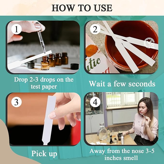 2200 Pieces Perfume Tester Strips - Perfume Blotter Essential Oils Paper Test Strips -Premium Fragrance Tester Strips for Scent Evaluation - Fragrance Strips for Aromatherapy & Spice Oils (White)