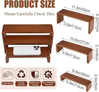 2 Sets, 6 PCS Total, Wood Risers Display Stand, Cupcake Dessert Cake Stand, Wooden Cologne Perfume Stands, Wood Riser for Kitchen Counter, Vendor Booth Display Items, Size: 9.4in, 10.6in, 11.8in (Walnut Color)