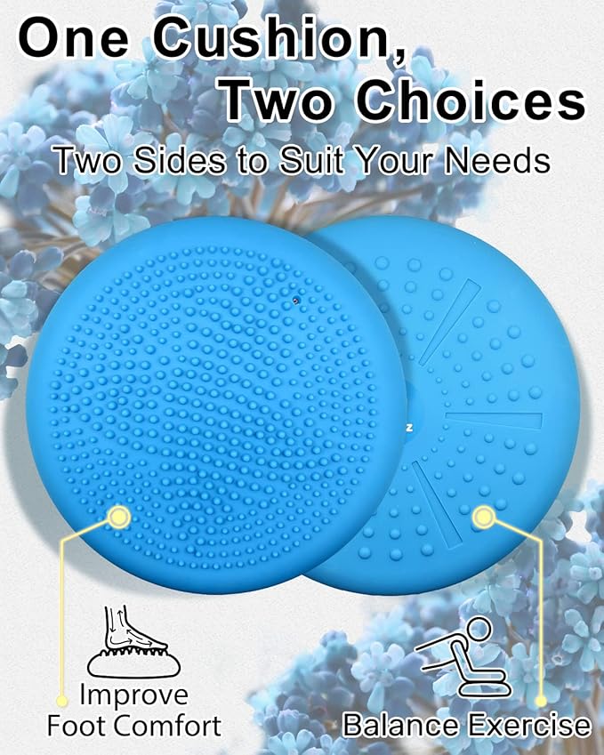 Tumaz Wobble Cushion - Wiggle Seat to Improve Sitting Posture & Stay Focused for Sensory Kids, Balance Disc to Core Strength & Flexible Seating [Extra Thick Balance Board, Pump Included Wobble Board]