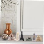 Toddmomy 7pcs Miniature World-Famous Architectural Model Set Eiffel Tower Colosseum Leaning Tower Decorative Metal Building Models for Home Decor