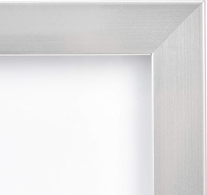 Amazon Basics Rectangular Photo Picture Frame, 5" x 7", Pack of 2, 8.31 x 6.30 inches, Nickel