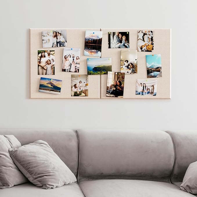 MaxGear Extra Large Cork Board for Wall 72" x 48", Light Tan Bulletin Board, 6 Pack Felt Wall Tiles with Pushpins, Cork Boards for Office Push Pin Board Tack Board Felt Board