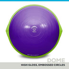 Bosu Balance Ball Exercise Trainer, Home Gym Equipment w/ Guided Workouts & Pump, 26", Blue - Inflatable Fitness Platform for Strength Training, Standing, Balancing, and Core Workout
