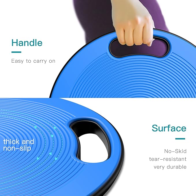 EVERYMILE Wobble Balance Board, Exercise Balance Stability Trainer Portable Balance Board with Handle for Workout Core Trainer Physical Therapy & Gym No-Skid Surface
