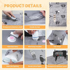 12 Pcs Vacuum Storage Bags for Clothing: Travel Vacuum Seal Bags with Electric Pump, Space Saver Vacuum Storage Bags for Bedding Blanket Luggage (3 Jumbo + 3 Large + 3 Medium + 3 Small)