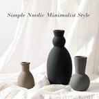 Ceramic Vase Set of 3, Nordic Minimalist Multicolor Vases Home Decor, Rustic Farmhouse Decor Pottery Vases for Bouquet Pampas Grass Dried Fresh Flowers, Living Room, Kitchen, Entryway Mantel, Bedroom