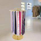 Freestanding Scarf Display Stand Up to 30lbs Capacity, Height Adjustable Scarf Holder Organizer Gold Exquisite Tie Organizer Hanging Rack for Boutique Home Shopping Malls Apartments