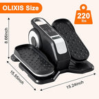 OLIXIS Under-Desk Elliptical Machine–Compact & Quiet Mini Pedal Exerciser with Adjustable Speed, LED Display, Portable Fitness Solution for Home or Office Workouts