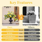Artificial Morning Glory Fake Flowers for Outdoor Planter Decoration, 2 Pcs Petunias Realistic UV Resistant Faux Silk Flowers for Garden Balcony Porch Indoor Decor (Yellow White)