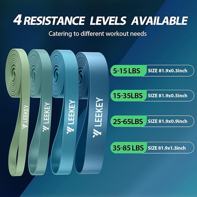 LEEKEY Resistance Bands, Exercise Bands,Pull Up Assist Bands - Bands for Working Out,Band for Men and Women Fitness Training, Physical Therapy,Home Workouts