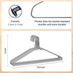 SPECILITE Wire Metal Clothes Hangers Bulk 250 Pack for Standard Size Suits, Coats, Shirts, Pants, Skirts, Space Saving, Non Slip,16 Inch 12 Gauge Ultra Thin, Silver
