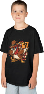 Dabbing Turkey 67 Funny Thanksgiving Pilgrim Kids Boys Girls Cool Swag Retro Fall Football Feast