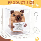 Emotional Support Capybara Positive Crochet Plush with Positive Messages for Adult Women Cute Pickle Office Decor Birthday Gifts for Best Friends (Capybara)