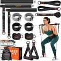 Pilates Bar Kit with Resistance Bands, 3-Section Multifunctional Yoga Pilates Bar with Metal Adjustment Buckle.Portable Pilates Equipment for Women & Men Full-Body Workouts at Home Gym