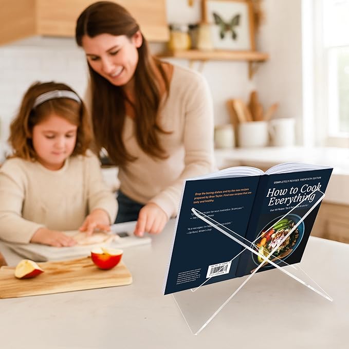 Americanflat Acrylic Easel Stand - 12" Tabletop Easel and Plate Stand - Lightweight Display Holders for Photos, Cards, Frames, Books, Magazines, Albums - Home or Office Decor