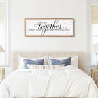 Rutiyoka Farmhouse Wall Decor: 'and so Together They Built a Life They Loved' Sign, 41.3''15'' Large Framed Wood Wall Art for Bedroom Couples Room Decor (Brown Frame)