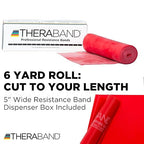 THERABAND Resistance Bands, 6 Yard Roll Professional Latex Elastic Band For Upper Body, Lower Body, & Core Exercise, Physical Therapy, Pilates, At-Home Workouts, & Rehab, Red, Medium, Level 3