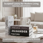 PROBENEX Marble Large | 4 PCS Faux Decorative Books for Home Decor | Not Real Books (Cardboard Boxes) | Coffee Table, Bookshelf & Shelf Styling Display Props for Living Room, Office