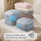 DIMJ Compression Storage Bags 8 Pack - Blanket Storage Bags with Window Zipper, Ultra Space Saving Self Compression Organizer for Puffer Jacket, Bedding, Lightweight Comforter Duvet, Sweater, Sheet