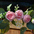 Artificial Peony Swag, Set of 2 Pink Flowers Swag Floral Swag Arrangements Decorative Wedding Arch Flowers for Wedding Arch Front Door Wall Decor