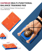 HAPBEAR Exercise Balance Pad - 15"x12" Non-Slip Textured Foam Balance Pad with 2-in-1 Stability & Massage - 2.2" Thick TPE Layer with Soft Cushioning + EVA Massage Layer for Physical Therapy, Core Training & Massage