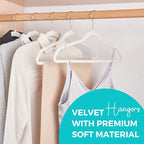 HOUSE DAY Premium Velvet Hangers 100 Pack White, Non-Slip Flocked Felt Hangers, Sturdy Clothes Hanger with 360° Rotatable Hook, Heavy Duty Durable Slim Coat Hanger for Closet Space Saving