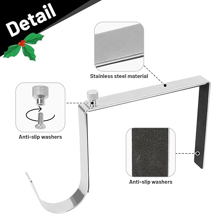 Adjustable Cemetery Wreath Hangers with Protective Pads for Headstones - Fits 6-11 Inch Tombstones, Christmas、Easter、Memorial Day Grave Decor Wreath Holders, Width Adjustable Design - 2 Pack