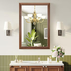 Bathroom Mirror for Over Sink,22x30Inch Thick Anti-Rust Wood Grain Metal Frame, Rectangle Decorative Wall Mirror with HD Tempered Glass, Horizontal or Vertical Mount for Vanity, Bathroom,Living Room