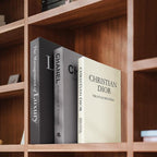 1DOT2 Aesthetic Decorative Books -Set of 3 Minimalist Linen Hardcover Faux/Fake Books,Decorative books for Home Decor Living Room Decoration,Photo Storage or as a Keepsake Box(Black-gray-beige-luxury)