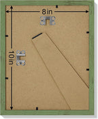 Vittanly 8x10 Picture Frames Set of 9, Shatter Resistant Plexiglass, Display 5x7 Pictures with Mat or 8x10 without Mat, Photo Frames for Wall or Tabletop, Engineered Wood, Rustic Green