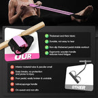 Pedal Resistance Bands with Handles, Upgrade Adjustable Manual Tension Training Pedal, Fabric Resistance Band with Wood Handles, Multifunction Fitness Bands for Abdomen, Waist, Arm, Leg