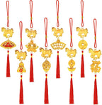 8 Pcs Chinese New Year Horse Decorations Lunar New Year 2026 Red Tassel Ornaments with Wealth Success Good Luck Hanging Decorations for Gifts Home Car Decor