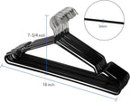 Tosnail 50 Pack 16-Inch Stainless Steel Wire Metal Hangers, Non-Slip Hanger, Space Saving Closet Clothes Hangers - Black