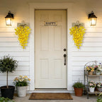 Forsythia Teardrop Swag 18 Inch, 2Pcs Artificial Spring Summer Floral Swags, Flower Hanging Swag for Window Wall Wedding Party Home Decor (Yellow)