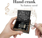 True Friendship Gifts for Women Female You are My Sunshine Wooden Music Box-True Friends are Hard to Find,I am so Grateful in Mine I Have You Keepsake Box for Friends(Black)