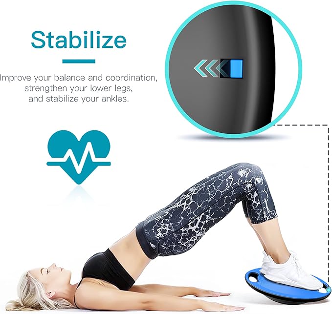 EVERYMILE Wobble Balance Board, Exercise Balance Stability Trainer Portable Balance Board with Handle for Workout Core Trainer Physical Therapy & Gym No-Skid Surface