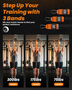 Pull Up Assistance Bands, Adjustable Heavy Duty Resistance Band for Pull Up Bar, Pull Up Assist Bands with Feet Rest for Strength Training, Home Fitness Workout Equipment, Height Adjustable