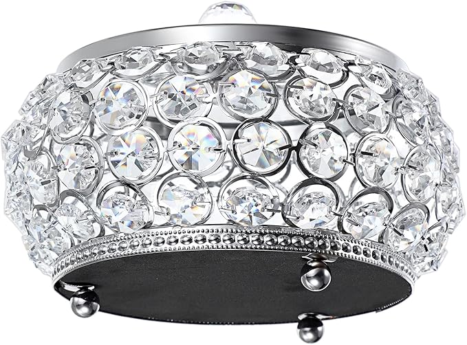 Hipiwe Crystal Jewelry Trinket Box with Glass Lid Large Silver Mirrored Treasure Box Decorative Jewelry Box Ring Earrings Necklace Storage Keepsake Box Gift for Women