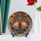William Morris Art Wildflower Butterflies China Plates Decor for Club Farmhouse Art Decoration Custom Anniversary Idea Gifts Ceramic Ornaments Dessert Plates Including Bracket And Special Hook