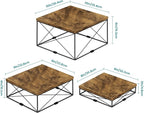 ELITEROO Buffet Risers, Wood Food Riser for Buffet Table, 3Pcs Dessert Table Display Set for Catering Supplies, Square Risers Display Stands for Wedding Party Decor, Rustic Brown, 8"x9"x10"
