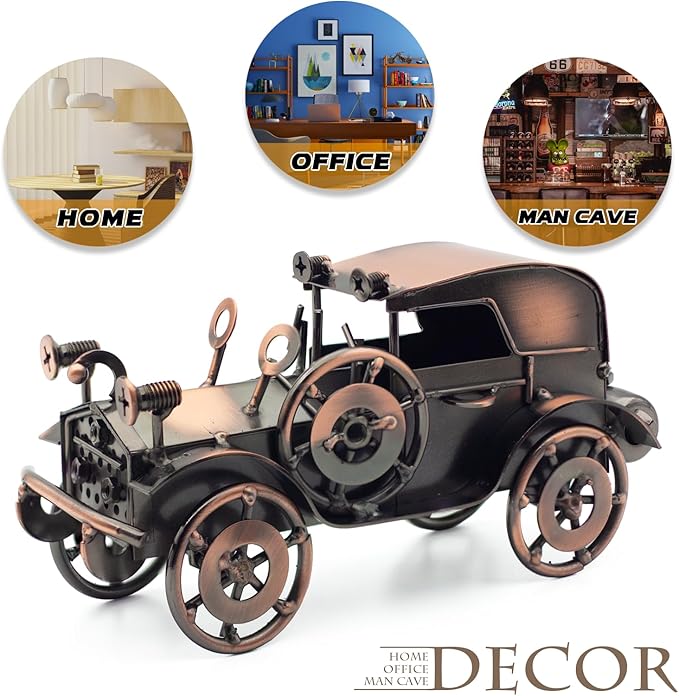 Classic Car Gifts for Men & Women - Antique Collectible Car for Adults, Scrap Metal Vintage Car Decor for Man Cave, Garage, Office, Home, Ideal Gifts for Car Lovers