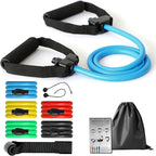 Professional Resistance Bands. Latex-Free, Work Out Bands, Stretch Bands for Working Out Women or Men, Exercise Bands Set for Physical Therapy (with Handle)