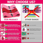 CFX Resistance Bands Set, Exercise Bands with Non-Slip Design for HIPS & Glutes, 3 Levels Workout Bands for Women and Men, Booty Bands for Home Fitness, Yoga, Pilates
