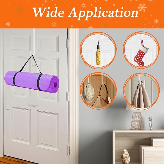 12 in Wreath-Hangers for Front Door,Door-Wreath-Hanger-Clear Over The Door Hooks,2 Pack Non-Scratch-Door-Hanger Hook for Easter Christmas Halloween Fall Wreath Decorations,Welcome Sign for Front Door