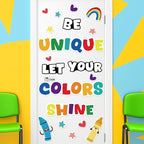 gisgfim Classroom Bulletin Board Decoration Set Wall Door Decor Colorful Crayon Classroom Decorations for Kindergarten Preschool Elementary Middle School(Be Unique Let Your Colors Shine)