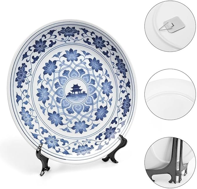 Chinese Style Blue And White Pattern-Q9 Bone China Decorative Plate, 6inch Wall Art Home Decor