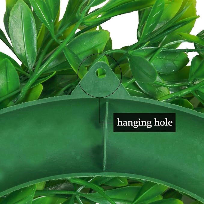 U'Artlines 2Pack 17" Front Door Wreaths Artificial Spring Summer Greenery Hanging Garland for Home Wedding Wall Window Decoration (17'' Boxwood,2)