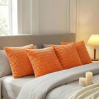 Fancy Homi 4 Packs Decorative Throw Pillow Covers for Living Room Couch Bed, Modern Farmhouse Boho Home Décor Accent Cushion Case, 18" x 18", Orange
