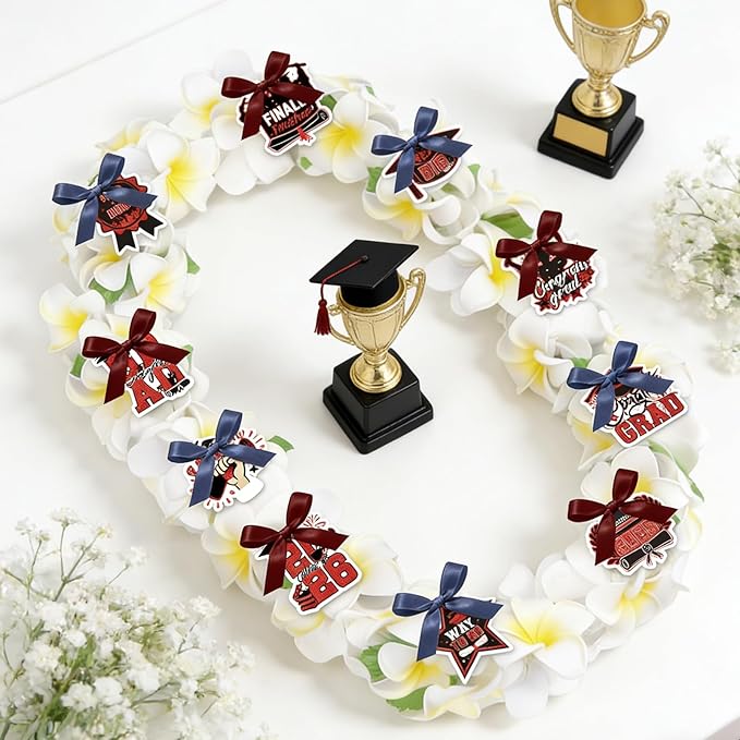 Leis for Graduation 2026, Artificial Flower Wreath with Cards Graduation Lays Gifts, Congrats Grad for High School